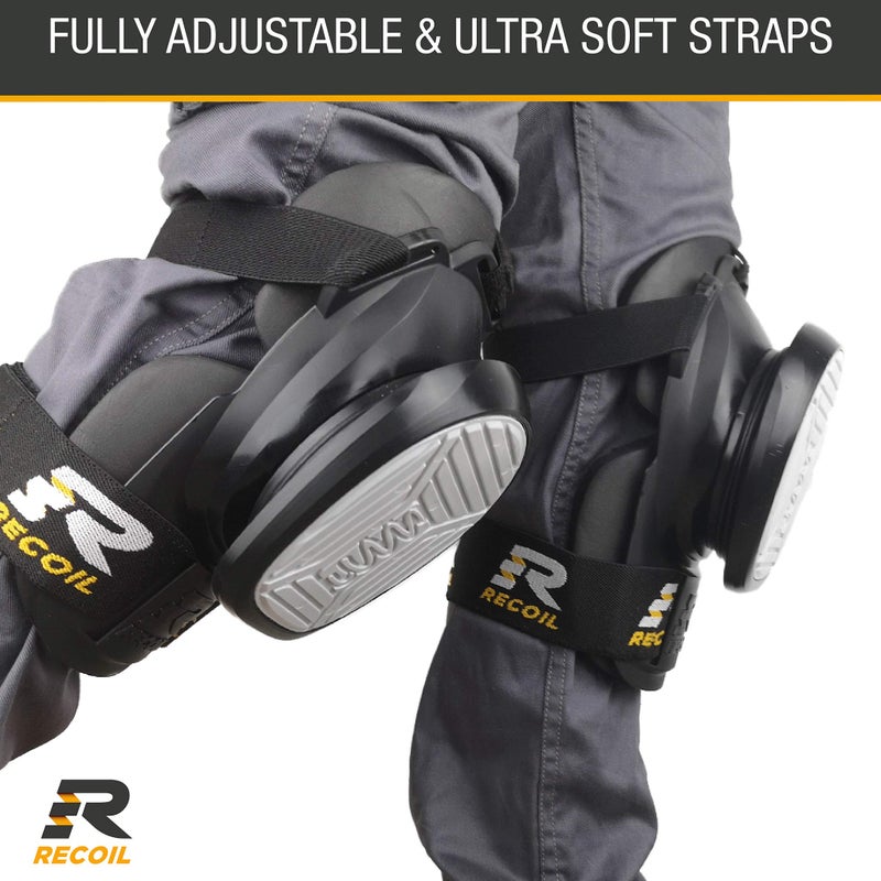 Recoil Knee Pads for Work Knee Pads | Construction Knee Pads for Tiling, Flooring, Roofing & Carpentry | rodilleras para trabajo | Spring Loaded Heavy Duty Knee Pad System | rodilleras de trabajo | - Image 4